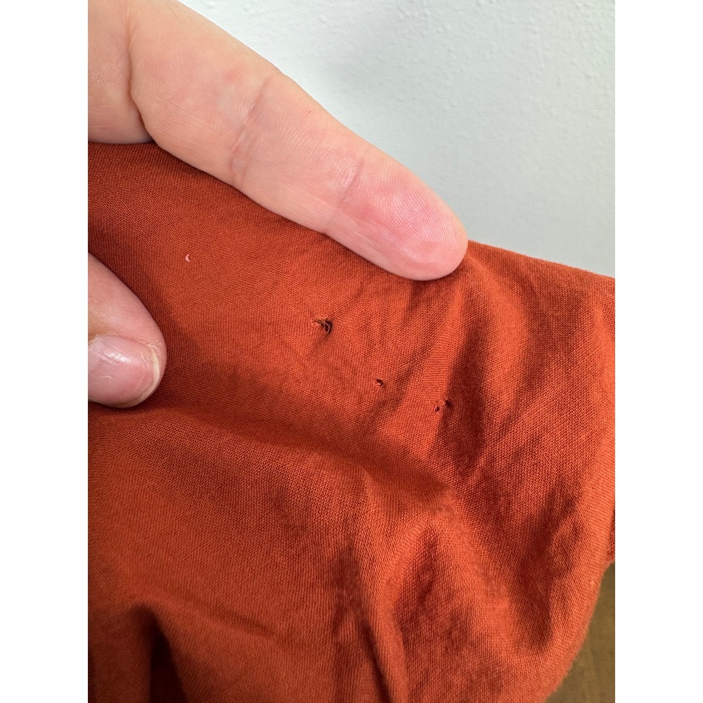 Petal + Pup Rust Orange Smocked Puff Sleeve Cotton Midi Dress Womens Size 4 - Picture 8 of 8